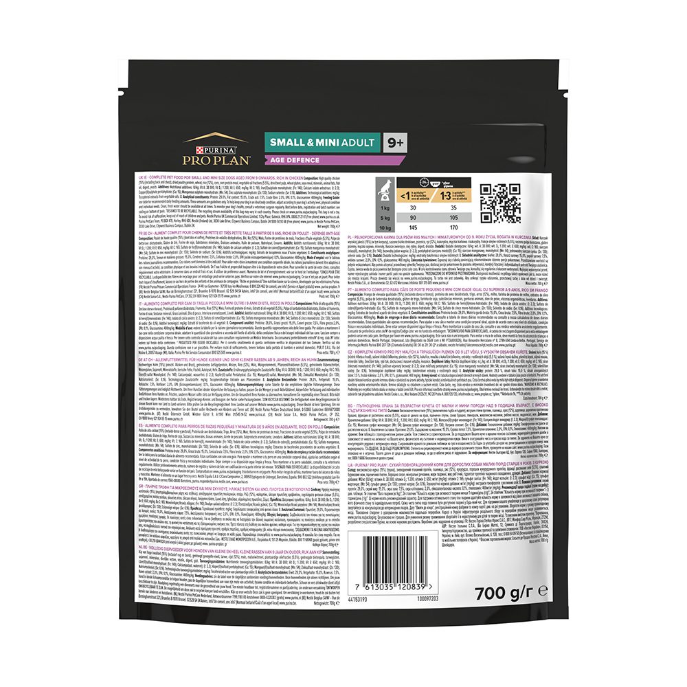 PURINA PRO PLAN® Small&Mini Adult 9+ Age Defence