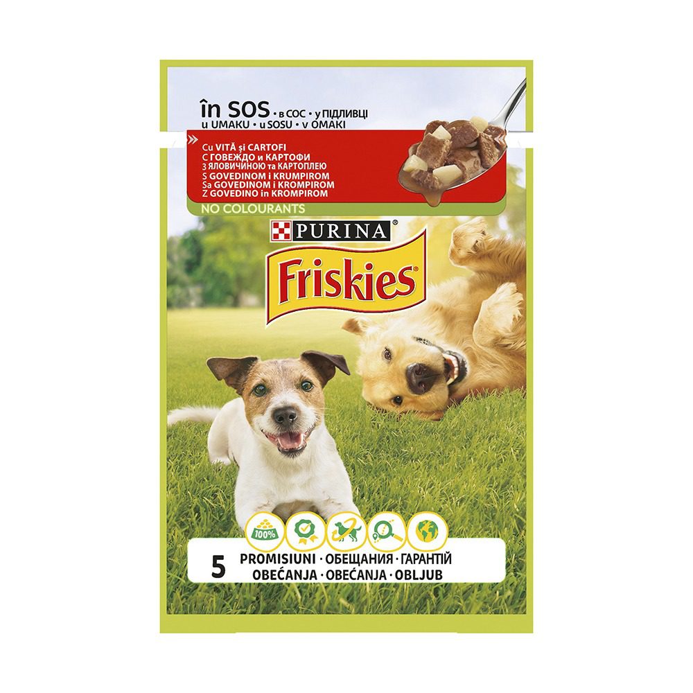 PURINA Vitafit FRISKIES® Adult with Beef and Potatoes in Gravy