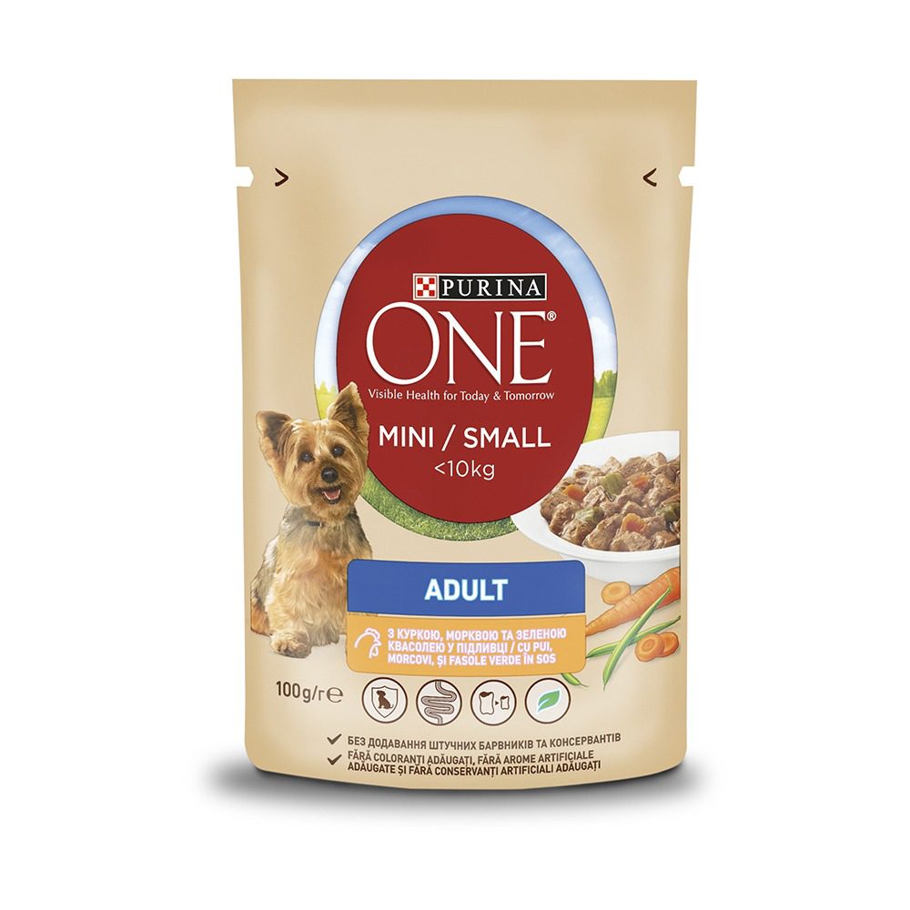 PURINA ONE® MINI Adult, Poultry & Carrots Pouch